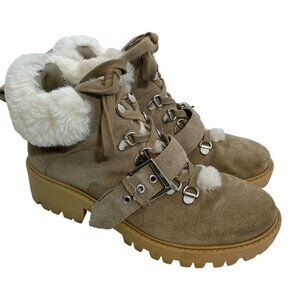 KENDALL & KYLIE Kardashian Edison Boots Size 8 Suede Leather Combat Ankle